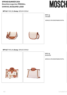 Moschino 24春夏男女包订货会资料